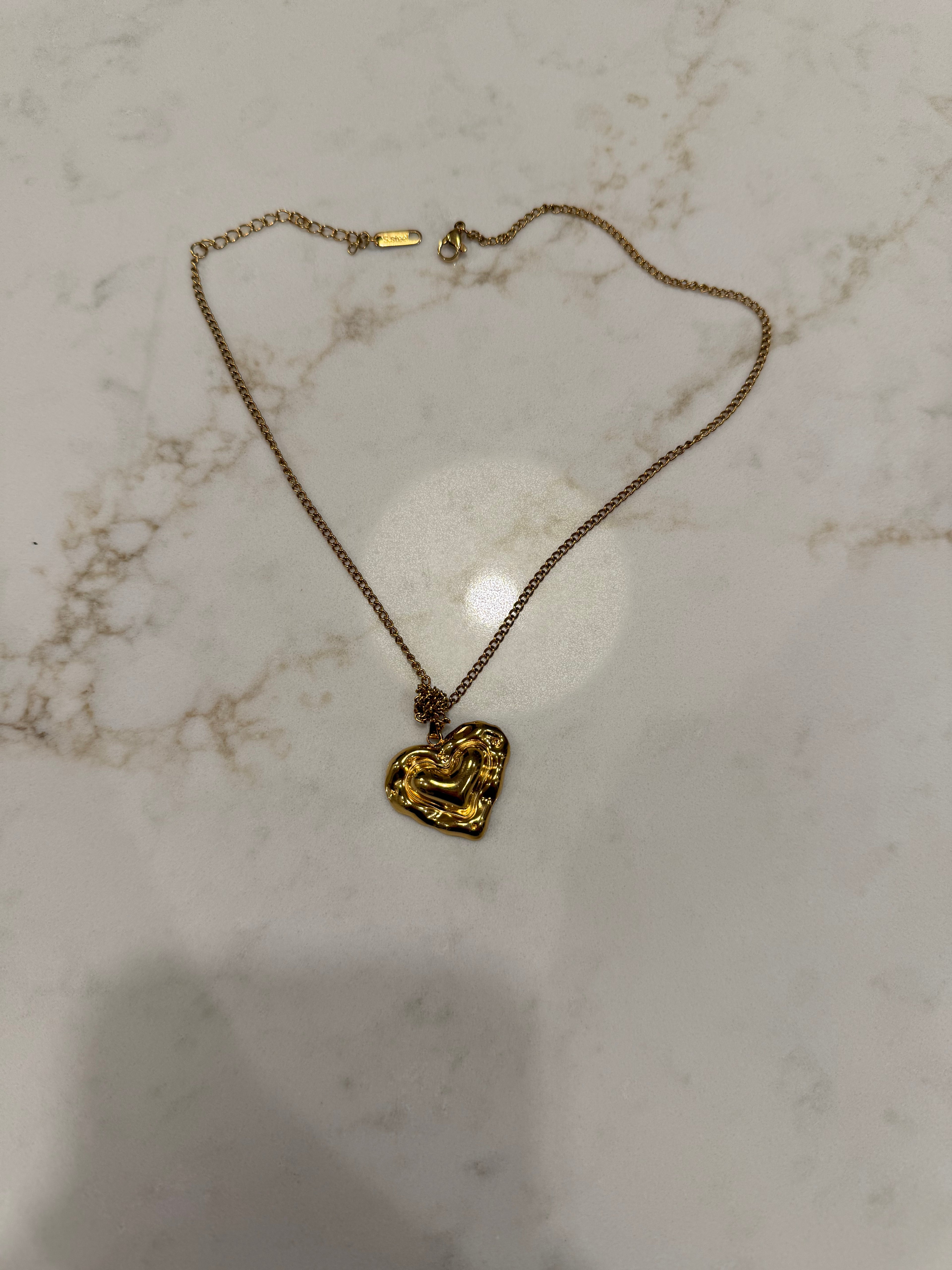 Gold Heart Pendant Necklace