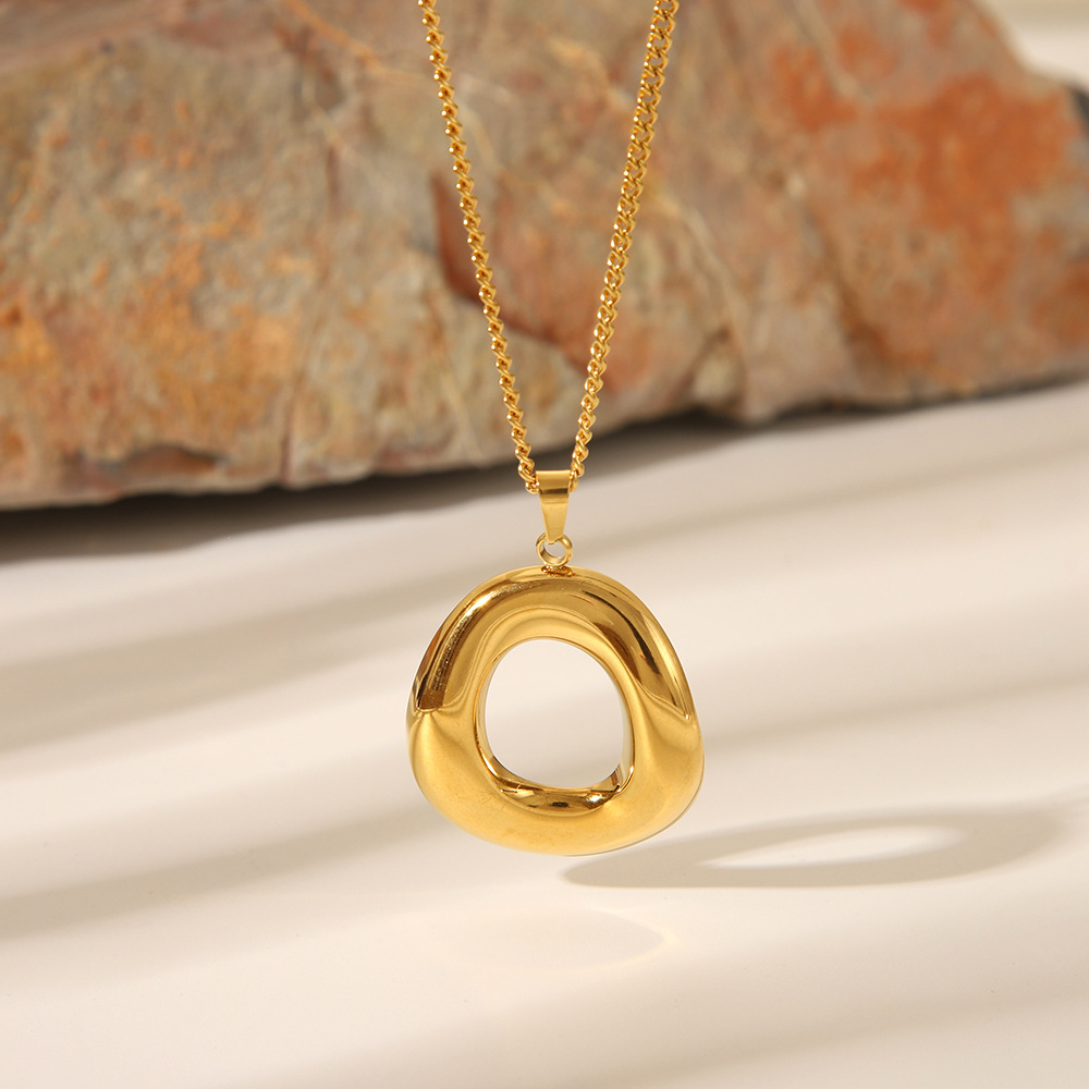 Modern Abstract Gold Pendant Necklace